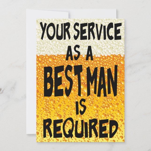 Invitación Graciosa propuesta de la mejor cerveza de hombre (Anverso)