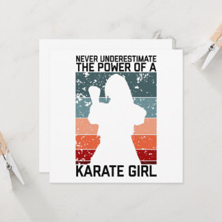 Invitación graciosas citas de chicas de karate vintage.