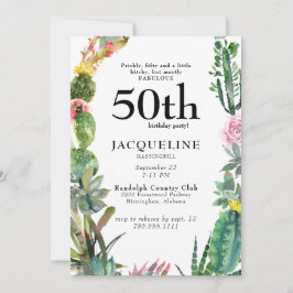 Invitación Gracioso 50.º Cactus Rápidamente, Bitchy y Fabulos