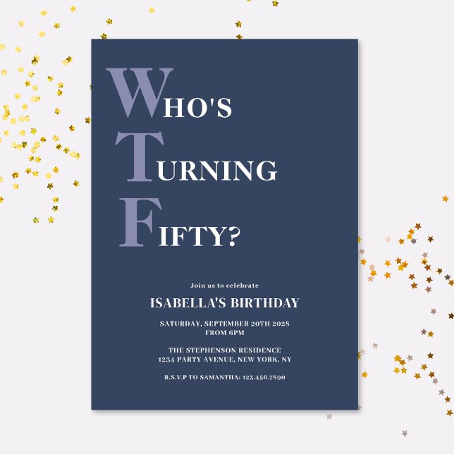 Invitación Gracioso 50.º cumpleaños Humorous Modern (Subido por el creador)