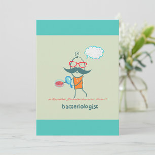 Invitación Gracioso bacteriólogo con bigote grande