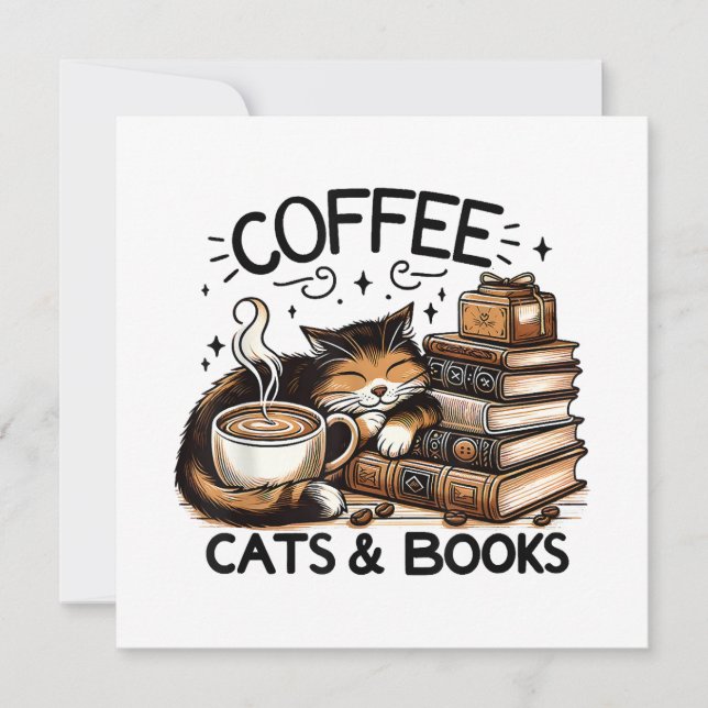 Invitación Gracioso Café Café Los Libros De Idea De Regalo A  (Anverso)
