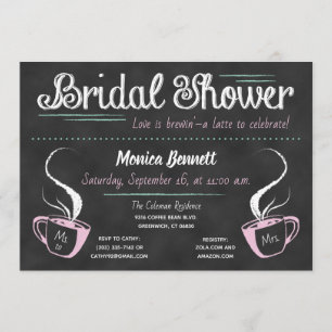Invitación Gracioso café Chalkboard Bridal Shower