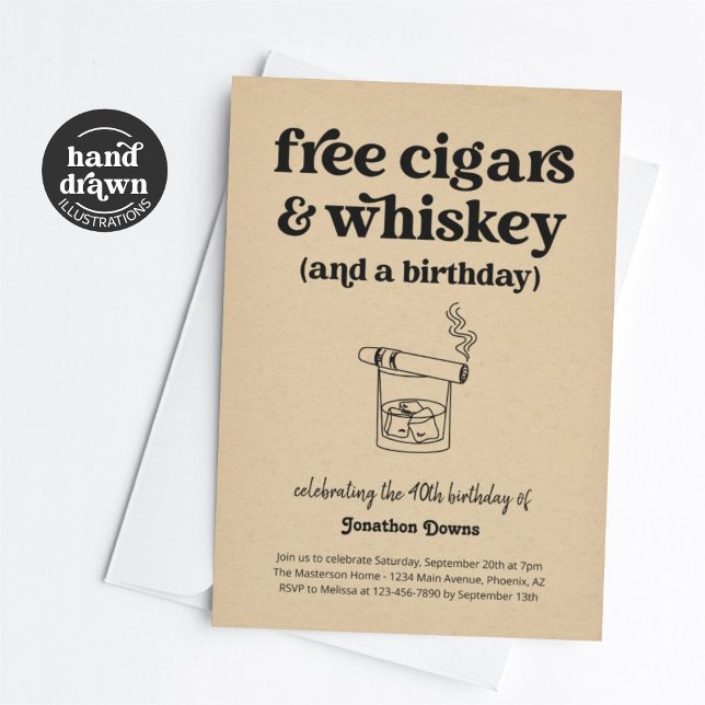 Invitación Gracioso Cigarros Gratis Y Fiesta de Cumpleaños De (Subido por el creador)