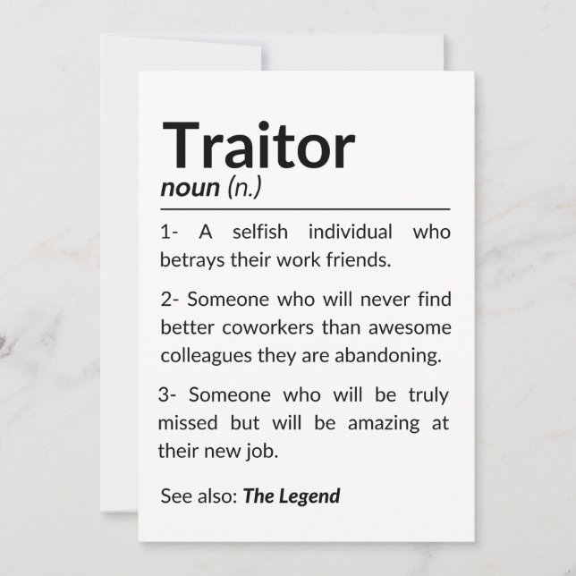 Invitación Gracioso compañero de trabajo de despedida, colega (Anverso)