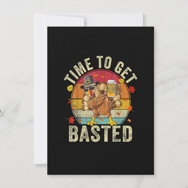 Invitación Gracioso Día De Acción De Gracias, Beber Tiempo Pa (Anverso)