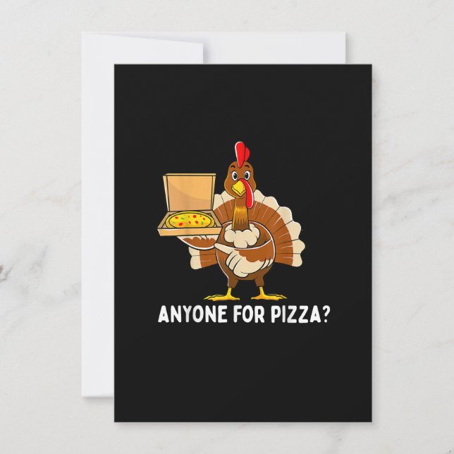 Invitación Gracioso Día de Acción de Gracias Pizza Hombres Ni (Anverso)