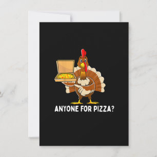 Invitación Gracioso Día de Acción de Gracias Pizza Hombres Ni