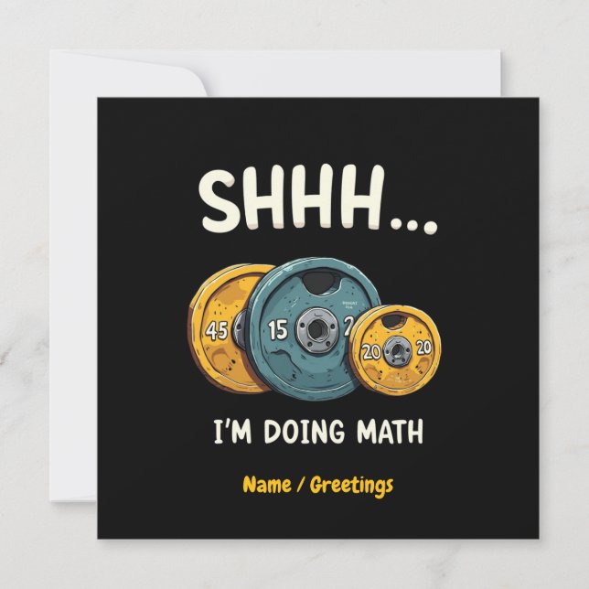 Invitación Gracioso Doing Peso Lifting Workout Training (Anverso)