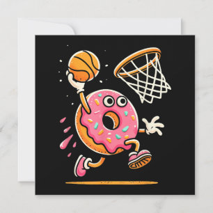Invitación Gracioso Donut Dunking Basketball Food Champ Sport