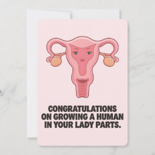 Invitación Gracioso Embarazo Uterus Creciendo Un Humano En Da