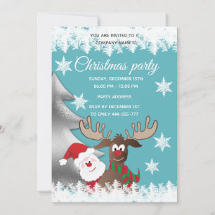 Invitación Gracioso fiesta corporativo de Navidades de renos