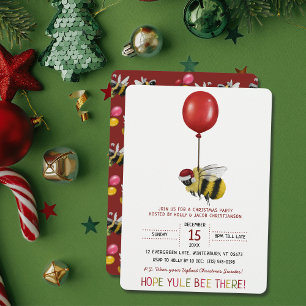 Invitación Gracioso Fiesta de Navidades con globos tropicales