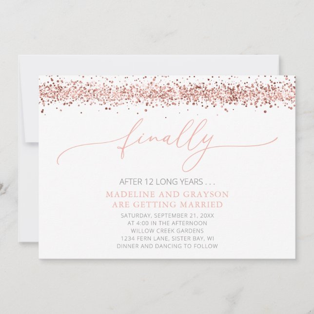 Invitación Gracioso finalmente de casarse con un Boda casual (Anverso)