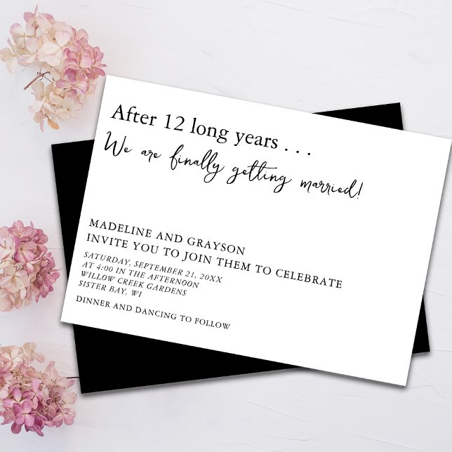 Invitación Gracioso finalmente de casarse con un Boda casual (Subido por el creador)