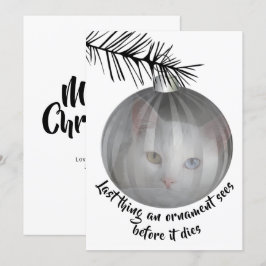 Invitación Gracioso gato Navidades última cosa que bauble ve
