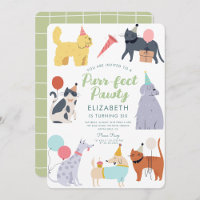 Gracioso Gatos Perros Purr-fect Birthday Pawty