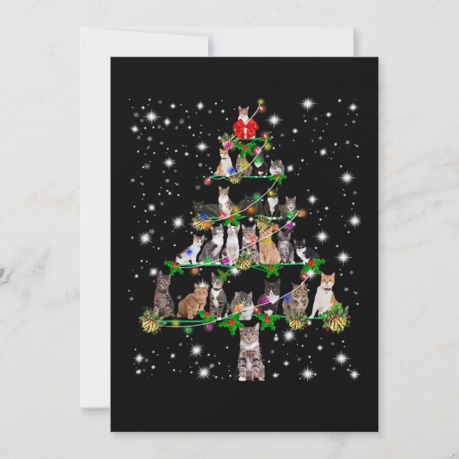 Invitación Gracioso Gatos Regalo de decoración de árbol de na (Anverso)