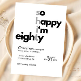 Invitación Gracioso humuor hilarante en el cumpleaños 80