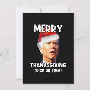 Invitación Gracioso Joe Biden Santa Hat Merry Thankending Chr