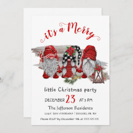 Invitación Gracioso Papá Noel Feliz Navidad Pequeño Fiesta