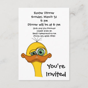 Invitación Gracioso pato Personalizado de Pascua