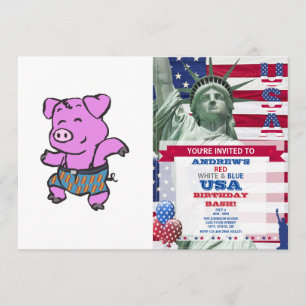 Invitación Gracioso personalizado bailarín de cerdo elegir c