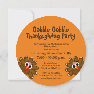 Invitación Gracioso personalizado de pavos fiesta de la cena 