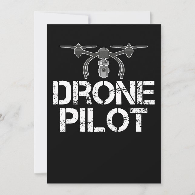 Invitación Gracioso piloto de drones para volar drones (Anverso)