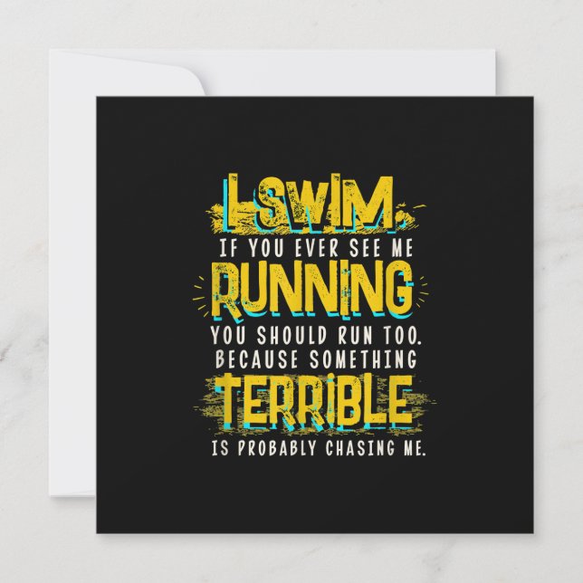 Invitación Gracioso Regalo De Natación Para Los Nadadores (Anverso)