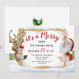 Invitación Gracioso reno de Santa, moro Fiesta de pequeños Na