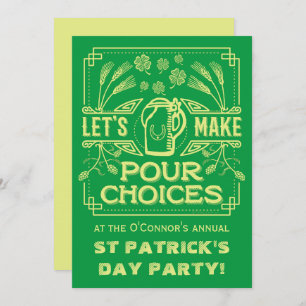 Invitación Gracioso Saint Patrick's Day Green Irish Beer Fies