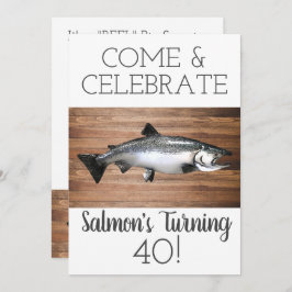 Invitación Gracioso Salmón pescando deportes de cumpleaños ma