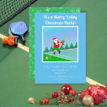 Invitación Gracioso Santa Jugando Pickleball Volley Feliz Nav<br><div class="desc">¡Una invitación divertida a la fiesta de Navidades con Santa Claus jugando al pickleball,  un deporte popular de raquetas,  es imprescindible para los aficionados al pickleball! Para incorporar todos los detalles sobre su celebración de vacaciones,  puede modificar la redacción. ¡Hay suministros de fiesta a juego con esta divertida invitación!</div>