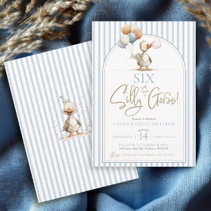 Invitación Gracioso SIX Casuoso Cosa Cosa Arch Boy 6 cumpleañ