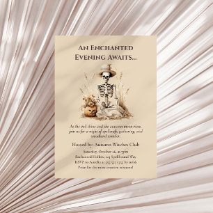 Invitación Gracioso Skeleton de Otoño - Encuentro De Caída De