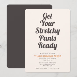 Invitación Gracioso Stretchy Pants Cena de Acción de Gracias