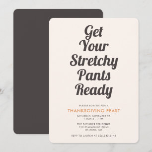 Invitación Gracioso Stretchy Pants Cena de Acción de Gracias 