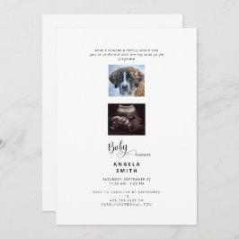 Invitación Gracioso ultrasonido y foto de perro en Baby Showe