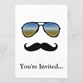 Invitación Graciosos lentes de sol retro con bigote