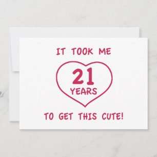 Invitación Graciosos regalos de cumpleaños 21 (Corazón)