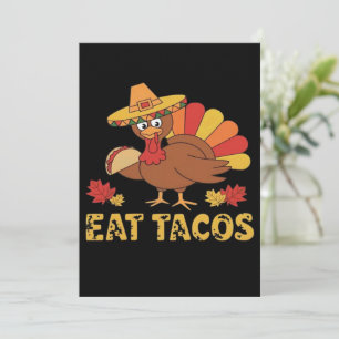 Invitación Graciosos tacos alimentadores de pavos de Acción d