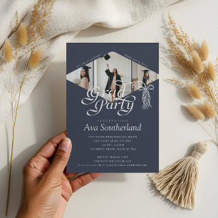 Invitación Grad Cap Bow Tassel Partido de Graduación del Coll