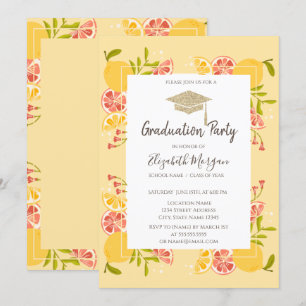 Invitación Grad Cap,Graduación de cítricos