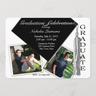 Invitación Grad Cap y Tassel con fotos
