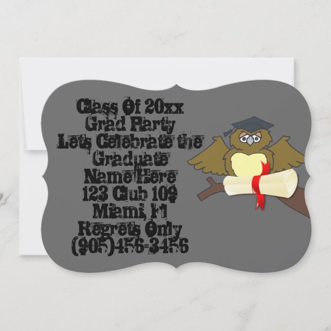 Invitación Grad Class Fancy Personaliza Nombre Destino Person (Anverso)