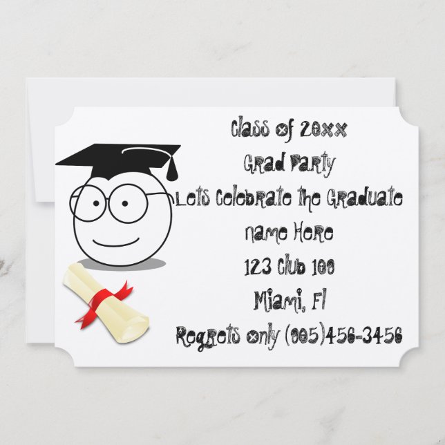 Invitación Grad Class Fancy Personaliza Nombre Destino Person (Anverso)