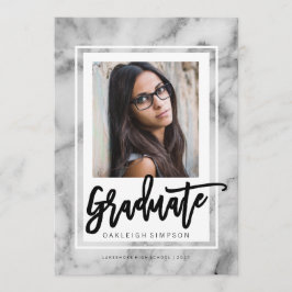 Invitación Grad de Tipografía de Mármol de moda