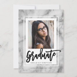 Invitación Grad de Tipografía de Mármol de moda