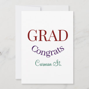 Invitación grad felicitaciones morado púrpura negrita año 20X